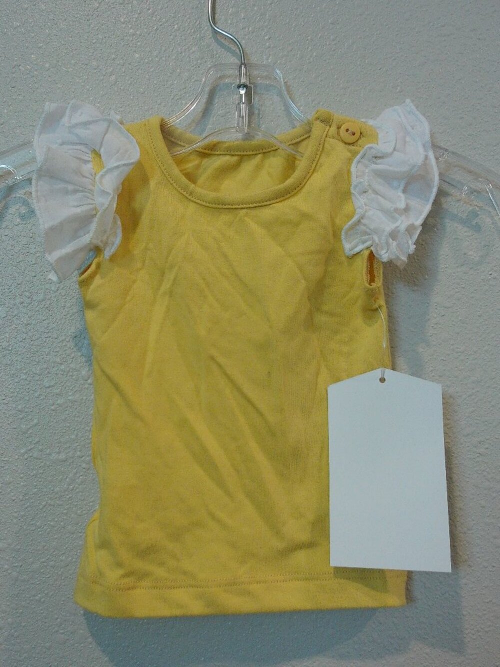 Persnickety Gold Double Ruffle Sleeve Top